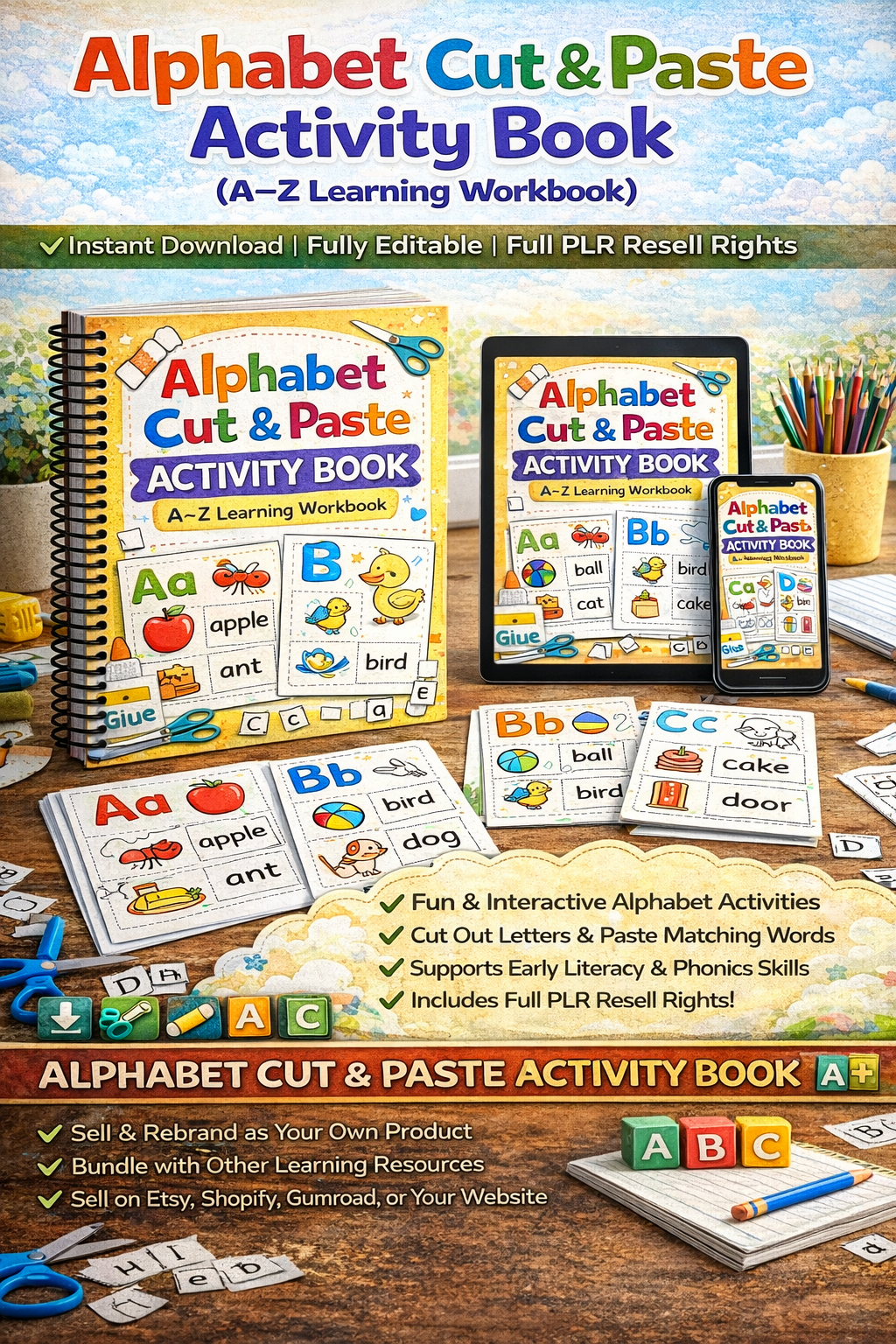 Alphabet Cut & Paste Activity Book