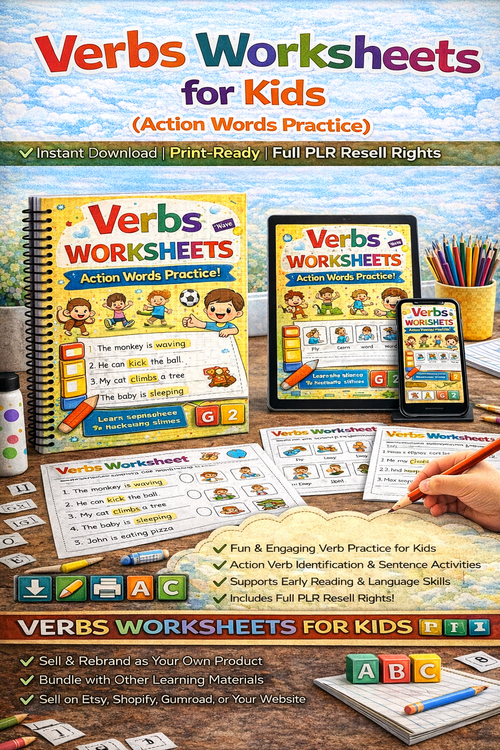 Verbs Worksheets for Kids